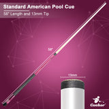 standard American 58 inch pool cue stick