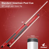 standard American pool cue 58 inch