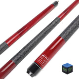 58 Inch Billiard Pool Cue Stick with 13mm Tip,  2-Piece House Bar Pool Table Stick Set for Men Women - Red,20 Oz