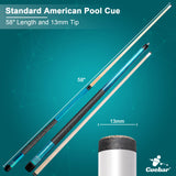 cuebar_pool_cue_blue_ 58inches with 13mm tip